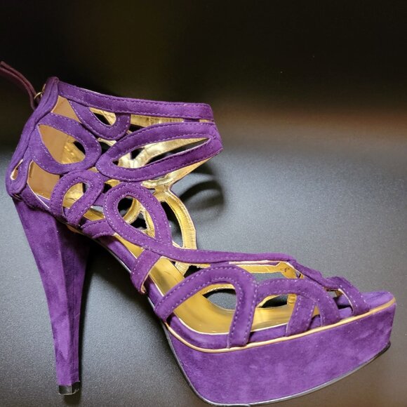 Nine West Platform Stiletto Heel – purple suede 8M. - Picture 10 of 10